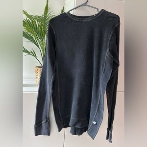 Waffle long sleeve, charcoal